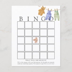Papier Classic Baby Boy Bingo Game Card