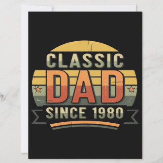 Papier Classic Dad Since 1980 Vintage Retro