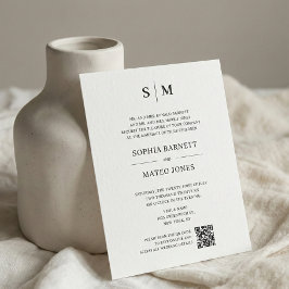 Papier Classic Monogram Off White QR Code Wedding