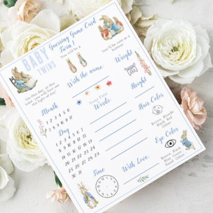 Papier Classic Peter le Rabbit Jeu de Baby shower Twin