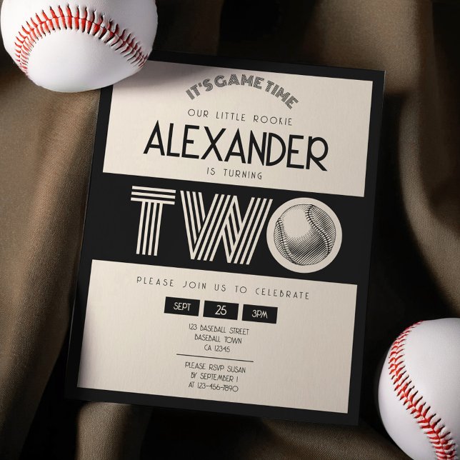 Papier Classic Retro Black Baseball Budget 2e anniversair (Créateur téléchargé)