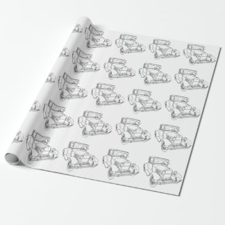 Papier classique d'emballage cadeau de voiture