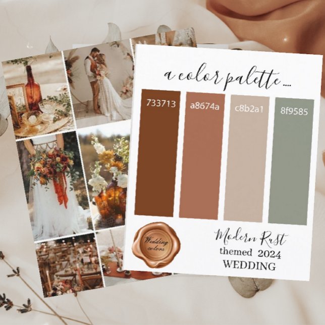 Papier Classy Moderne Rouille Couleurs Mariage Palette Ca (Créateur téléchargé)