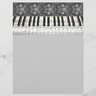 Papier Clavier de piano floral