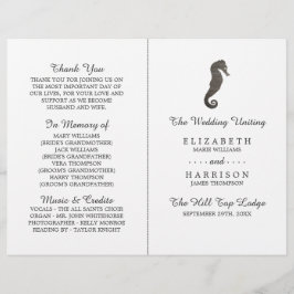 Papier Clay Seahorse Beach Wedding Program