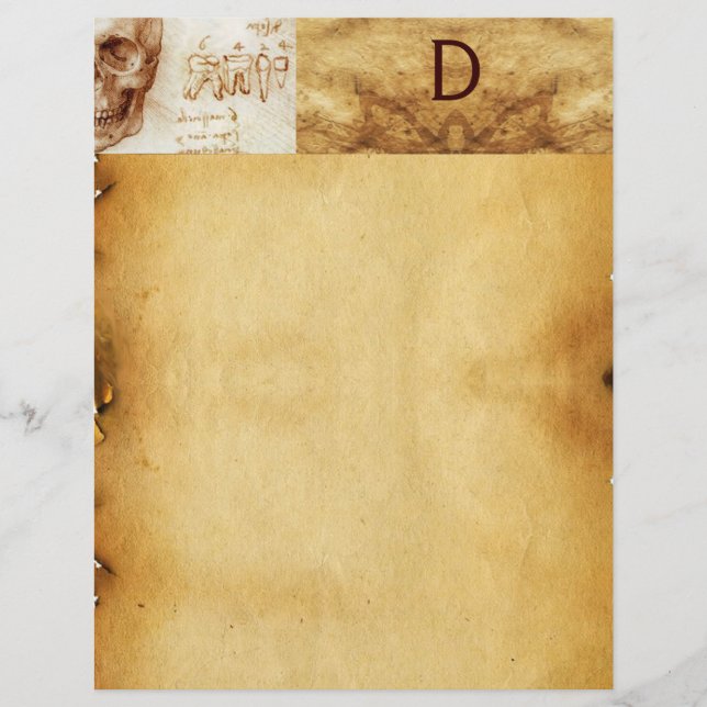 Papier CLINIQUE DENTAIRE, MONOGRAMME DENTISTE, Parchemin  (Devant)