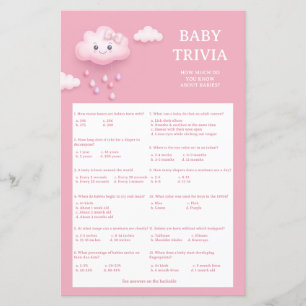 Papier Clouage doux blanc et souriant 9 Baby Trivia jeu