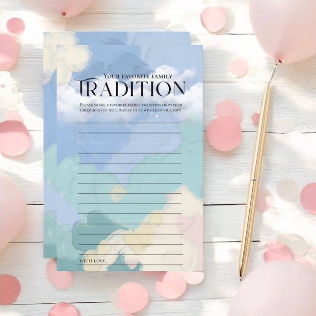 Papier Cloud Neuf Baby showers Tradition familiale (Créateur téléchargé)