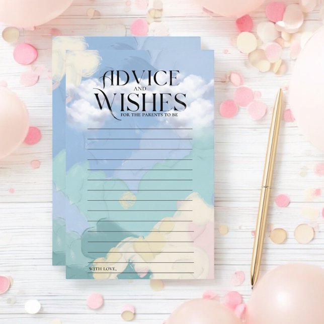 Papier Cloud Neuf Conseils et souhaits de Baby shower (Créateur téléchargé)