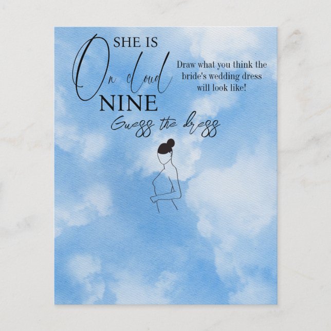 Papier Cloud Neuf Sky Blue Fête des mariées Guest de robe (Devant)