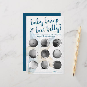 Papier Coastal Chic Blue Baby Bump ou Bière Belly Jeu