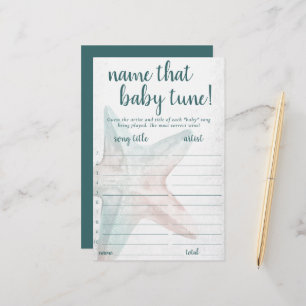 Papier Coastal Chic Nom Turquoise de poisson-Starfish q
