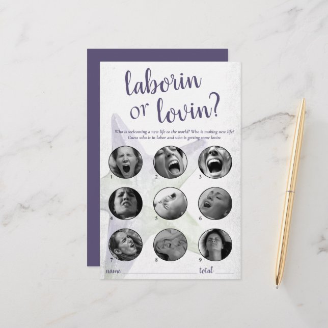 Papier Coastal Chic | Purple Starfish Laborin Lovin Game (Devant/Arrière en situation)