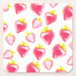 Papier-Coaster Sweet Strawberry Rechteckiger Pappuntersetzer