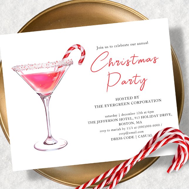 Papier Cocktail Martini de Noël | Invitation de partie (Créateur téléchargé)
