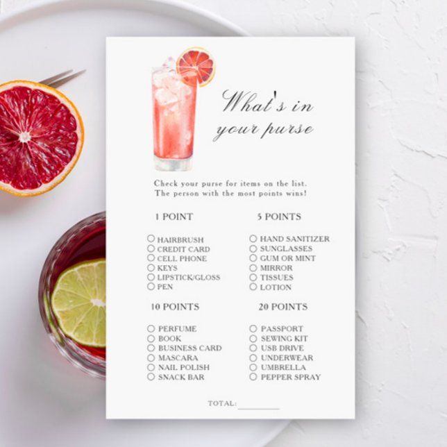 Papier Cocktail - What's in your purse game (Créateur téléchargé)