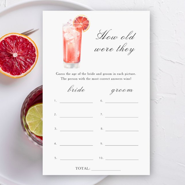 Papier Cocktails bridal shower - How old were they game (Créateur téléchargé)