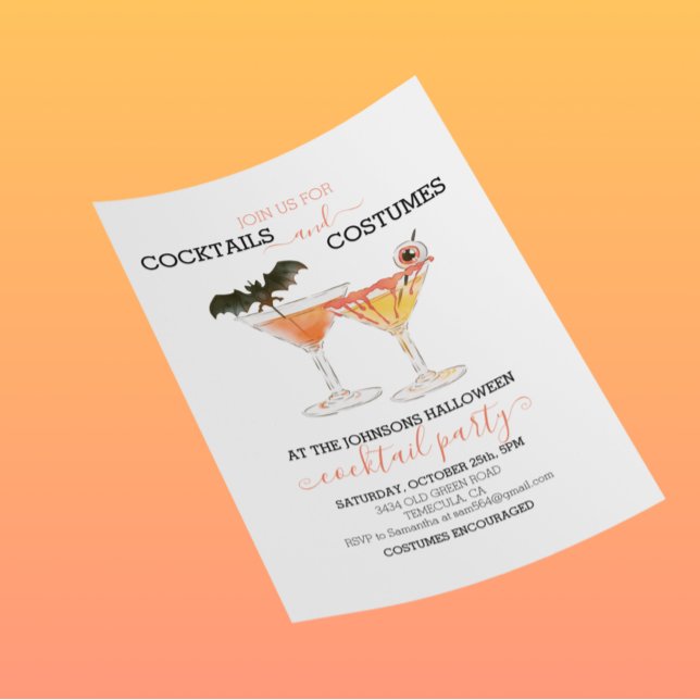 Papier Cocktails et costumes Budget du parti Halloween (Créateur téléchargé)