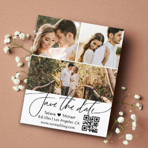 Papier code qr 3 collage de photos invitation save the da