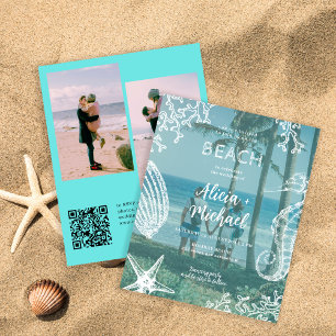 Papier Code QR budget 3 photos mariage d'été à la plage