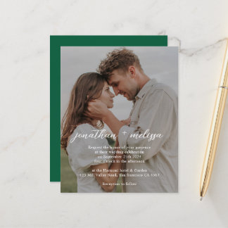 Papier Code QR BUDGET Mariage Photo Vert Émeraude Élégant