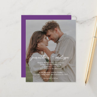 Papier Code QR BUDGET Mariage Photo Violet Élégant Modern