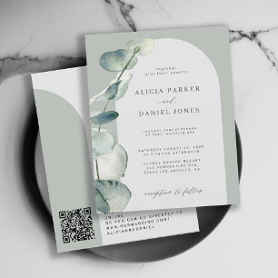 Papier CODE QR budget sage arche invitation de mariage