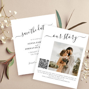 Papier Code QR budget simple photo mariage économiser la
