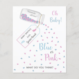 Papier Coeur bleu rose confetti sexe révéler invitation