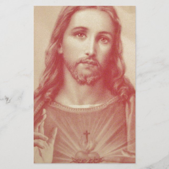 Papier Cœur Sacré de Jésus vintage (Devant)