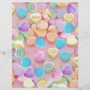 Papier coeurs de bonbons valentines