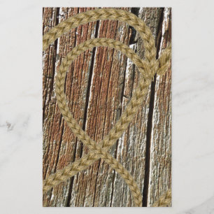 Papier Coeurs entrelacés corde romantique en bois