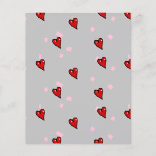 Papier Coeurs rouges sur gris
