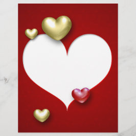 Papier Coeurs Valentin Rouge Or Moderne