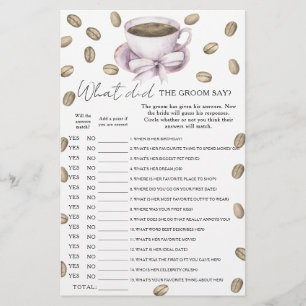Papier Coffee & Bow Bridal shower Que disait le marié
