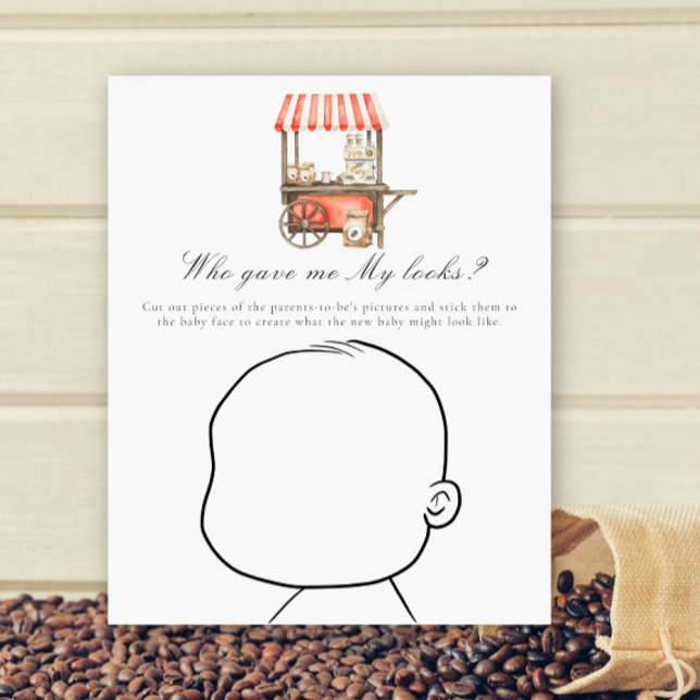 Papier Coffee cart baby shower - Who gave me My looks? (Créateur téléchargé)