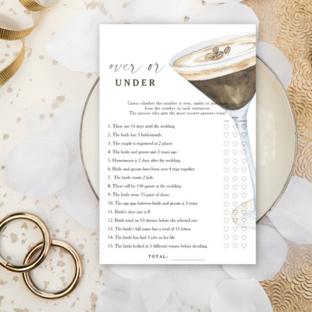 Papier Coffee martini nuptiale Douche sur ou sous le jeu (Créateur téléchargé)