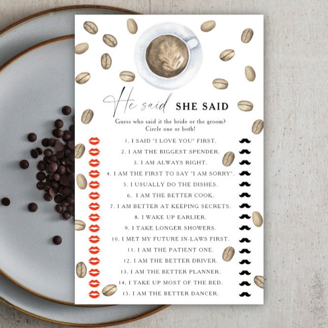 Papier Coffee nuptiale Il dit qu'elle a dit jeu (Créateur téléchargé)