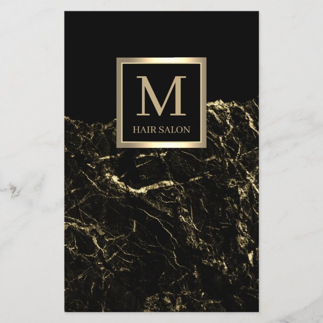 Papier Coiffeur design noir or (Devant)