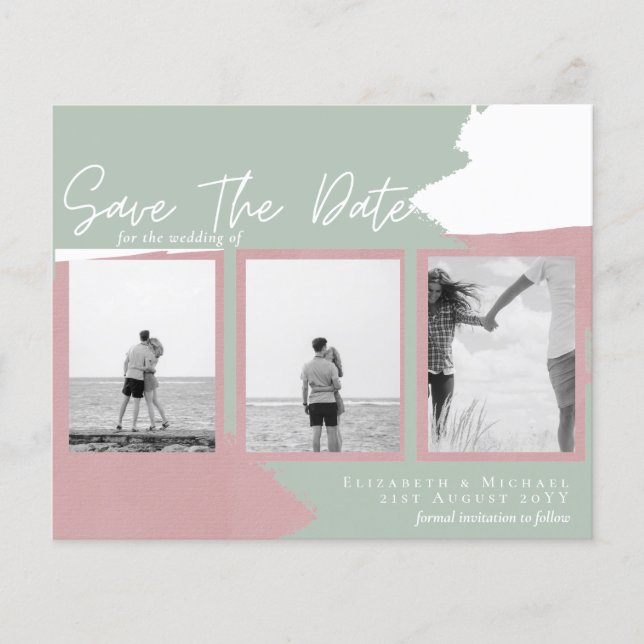 Papier Collage de photos BUDGET Enregistrer Date Abstrait (Devant)