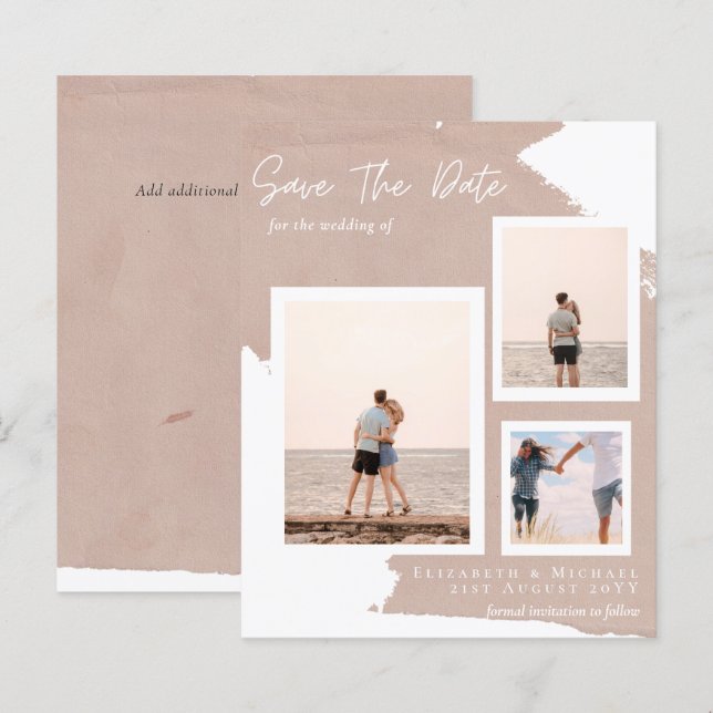 Papier Collage de photos BUDGET Enregistrer Date Abstrait (Devant / Derrière)