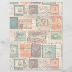 Papier Collage de timbres-poste fantaisistes 6 lumières