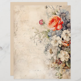 Papier Collage Fleurs Vintage 1
