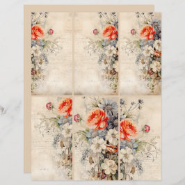Papier Collage Vintage Fleurs 1b 3 sur 4
