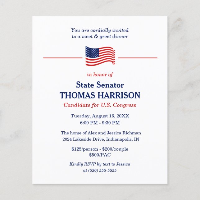 Papier Collecte de fonds politique Patriotic American Fla (Devant)