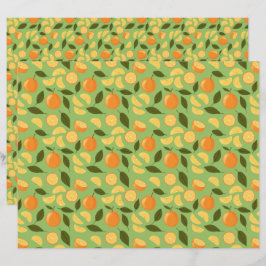 Papier Collection de Motifs de paniers de fruits - Orange