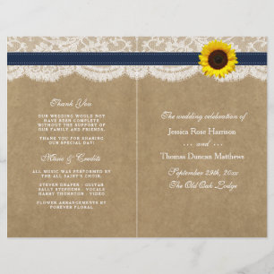 Papier Collection Kraft, dentelle et tournesol - Navy