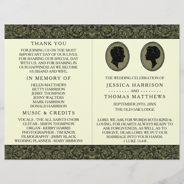 Papier Collection Mariage Silhouette Art Déco (Devant)