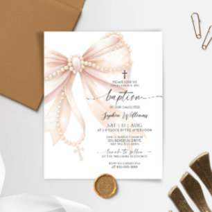 Papier Collier de perles bon marché Invitation de baptême