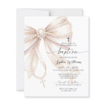 Collier de perles bon marché Invitation de baptême